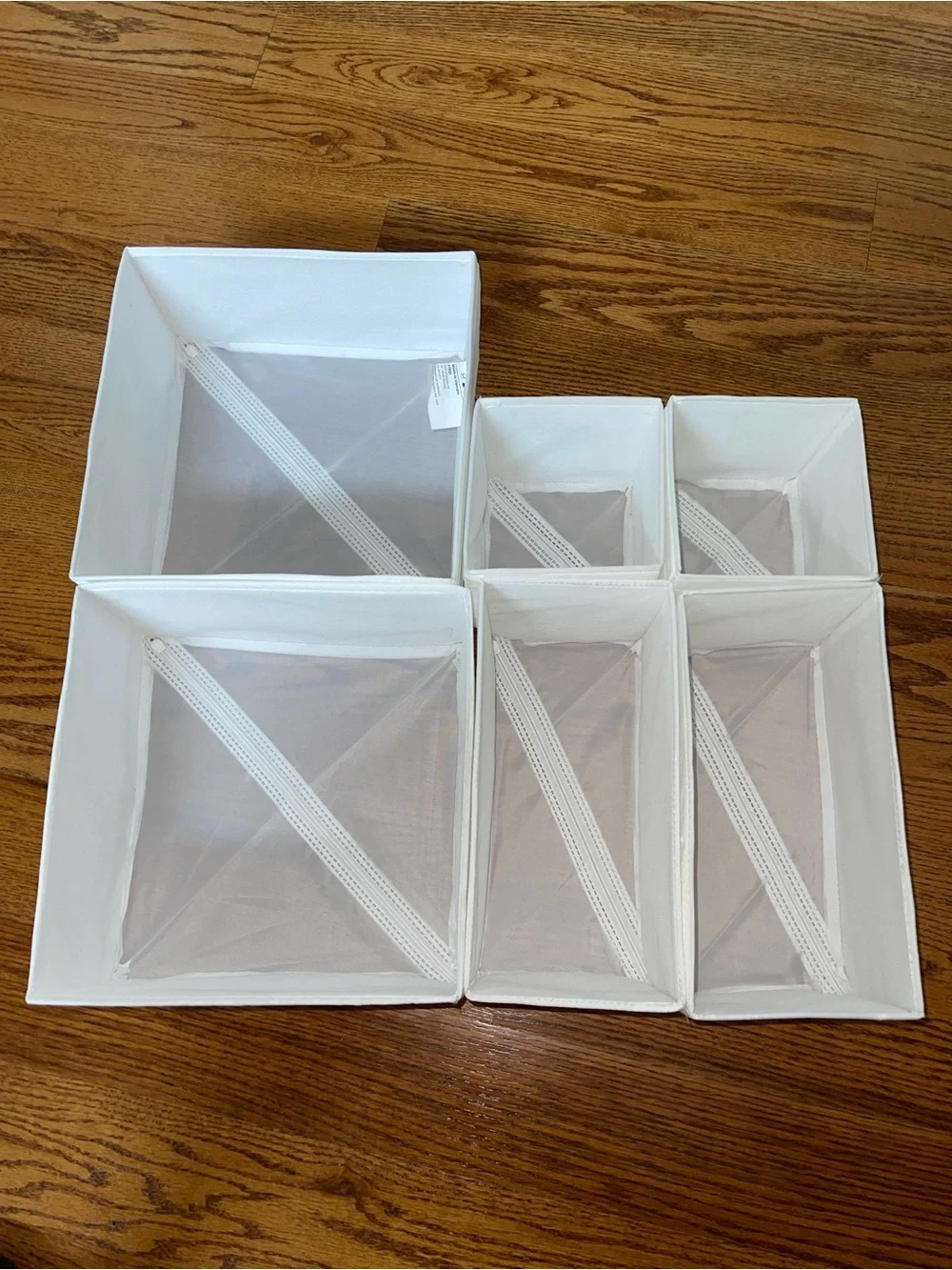IKEA White Fabric Drawer Organizers - 6-Piece Set